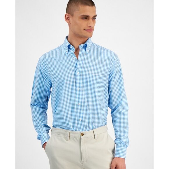 Club Room Men's Regular Fit Traveler Dress Shirt Blue Size 16 x 32/33 MSRP $60 - Picture 1 of 1